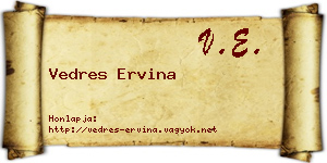 Vedres Ervina névjegykártya